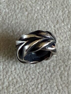 Trollbeads Vintage Swirl Round Metal Bead Stopper- Silver Tone